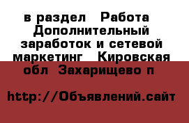  в раздел : Работа » Дополнительный заработок и сетевой маркетинг . Кировская обл.,Захарищево п.